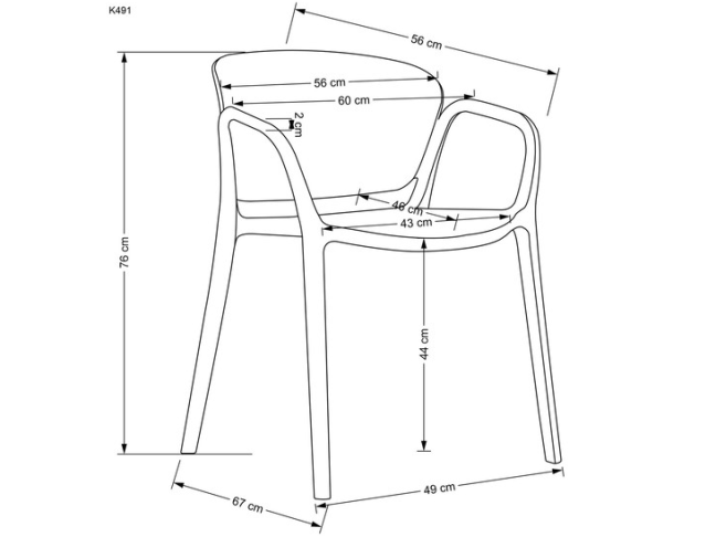 Lauko kėdė K-491 14 Lauko kėdė K-491 14