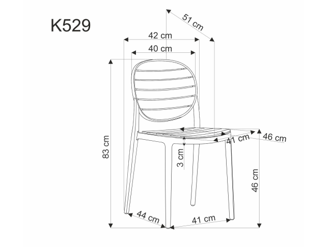 Lauko kėdė K-529 12 Lauko kėdė K-529 12