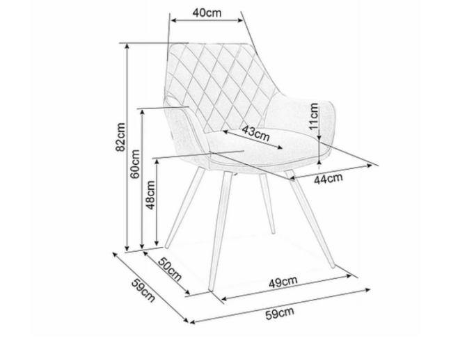 Kėdė LINEA VELVET 9