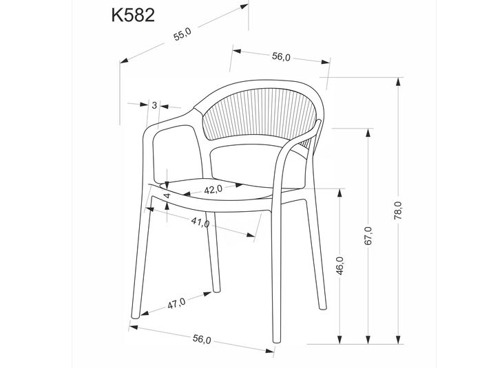 Lauko kėdė K-582 10 Lauko kėdė K-582 10