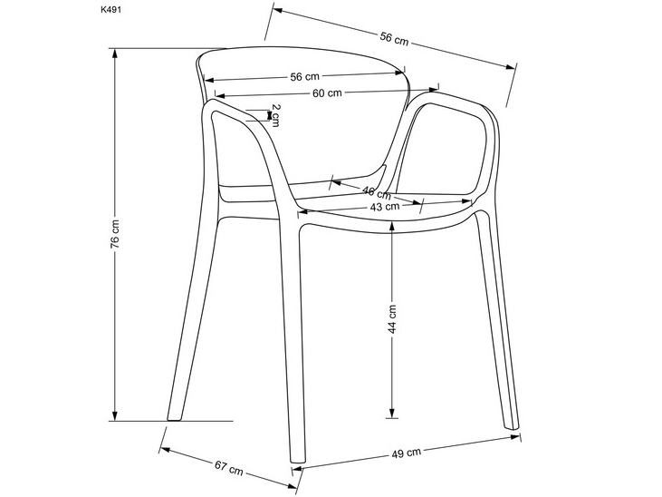 Lauko kėdė K-491 14 Lauko kėdė K-491 14