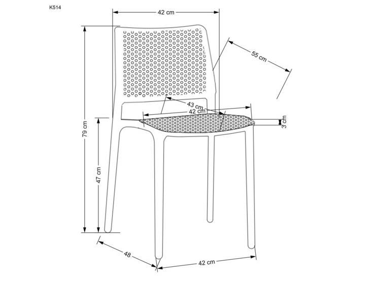 Lauko kėdė K-514 15 Lauko kėdė K-514 15