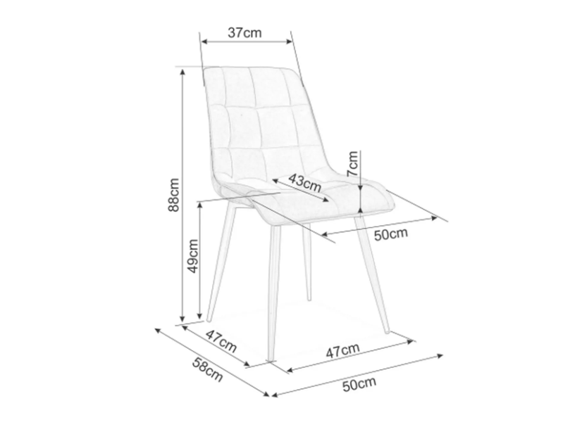 Kėdė CHIC VELVET GOLD 4