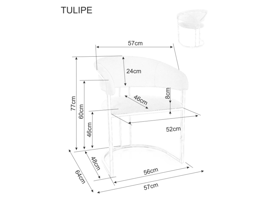 Kėdė TULIPE GOLD VELVET 5