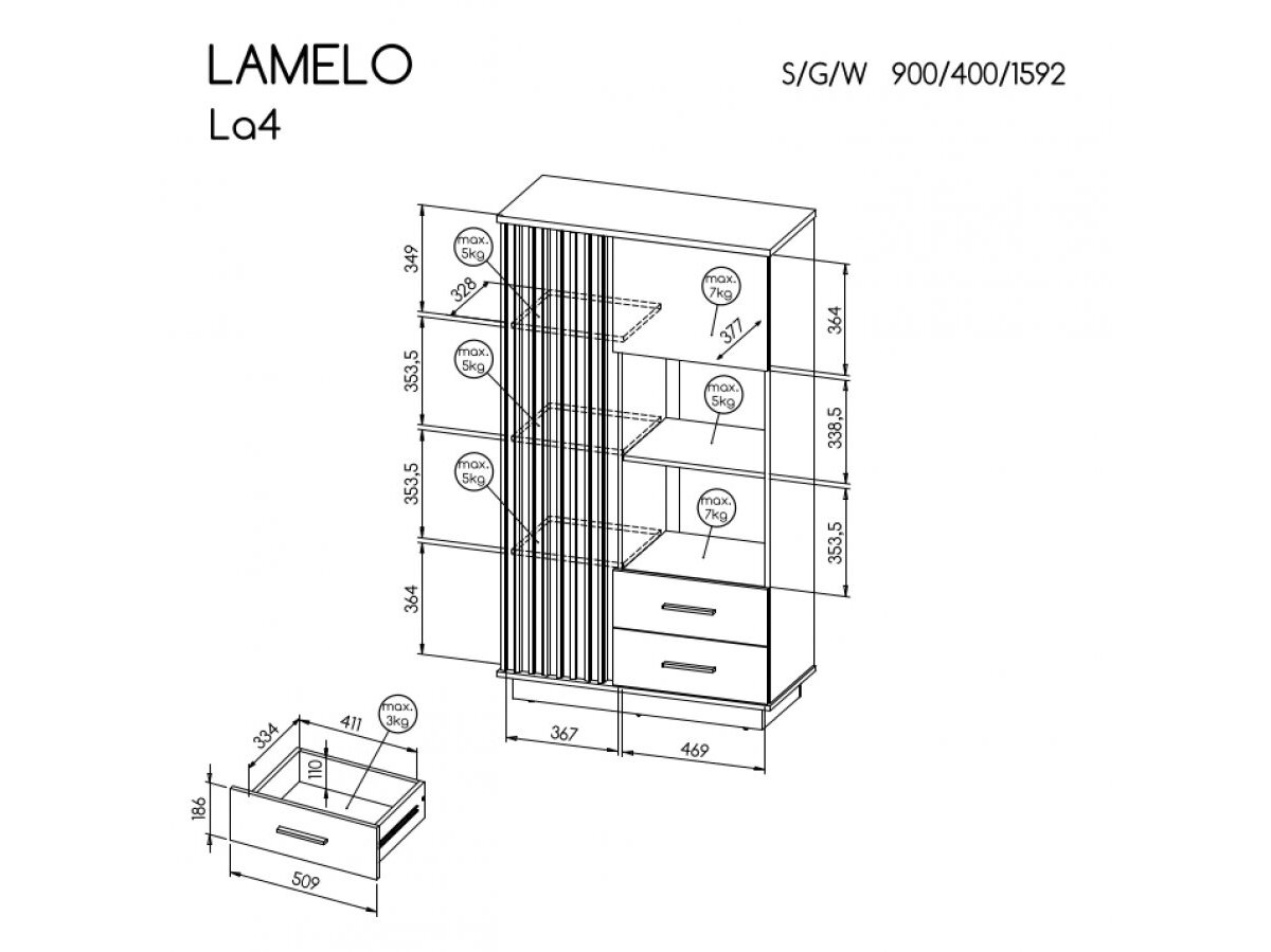 Komoda LAMELO LA4 1