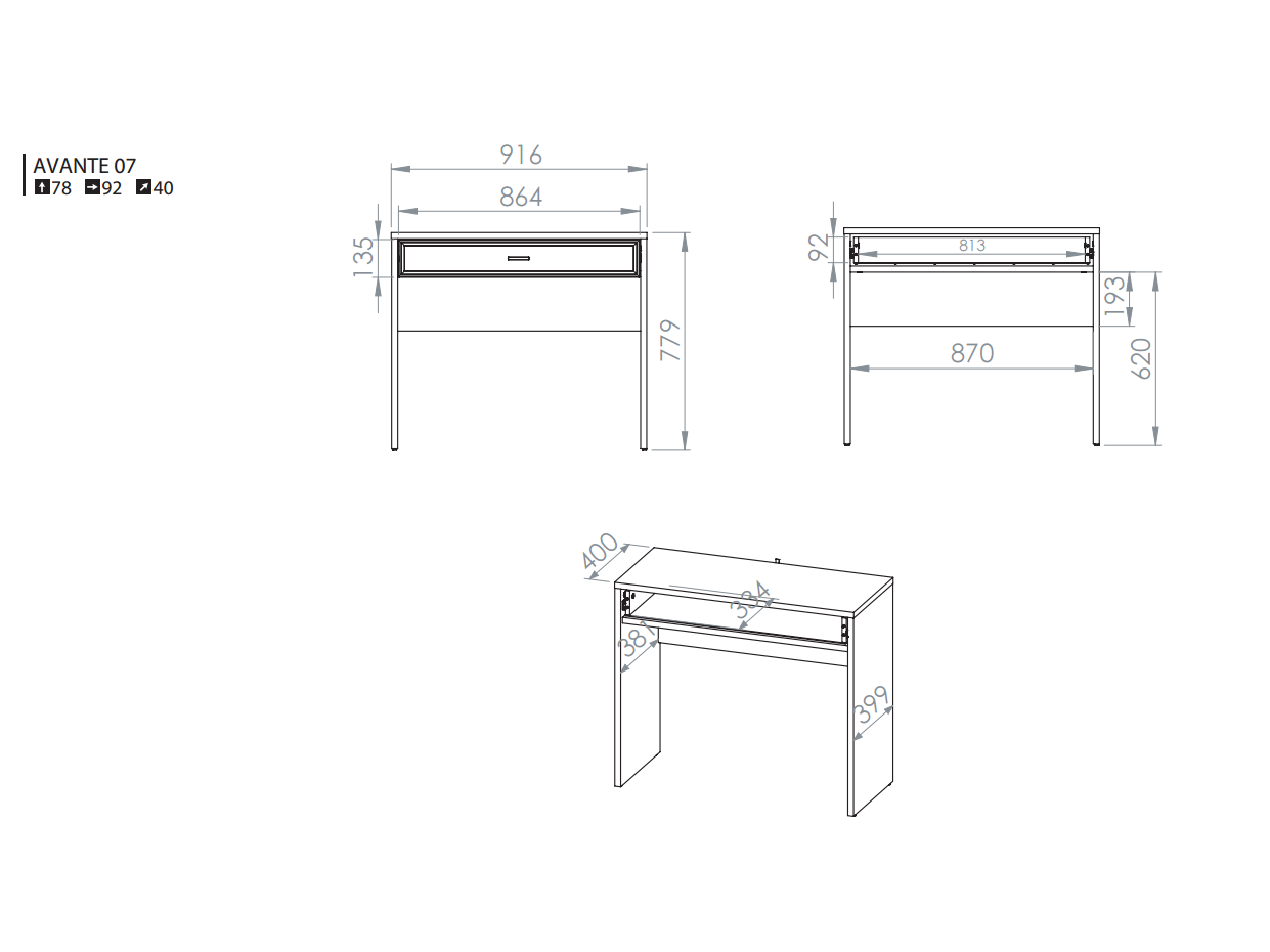 Kosmetinis staliukas AVANTE 07 11 Kosmetinis staliukas AVANTE 07 11