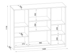 Komoda su vitrinom MBL 140-W