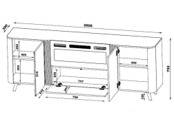 Komoda VOLARE 200 su elektriniu židiniu