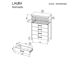Komoda LAURA LAU2