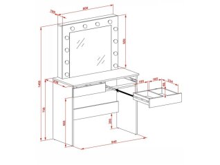 Kosmetinis staliukas HOLLYWOOD 2
