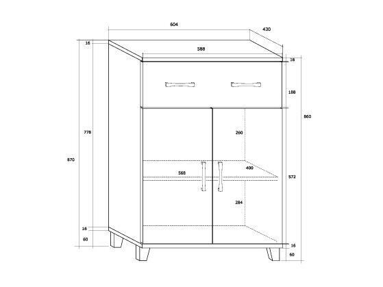 Komoda KN-6041S2D 1 Komoda KN-6041S2D 1