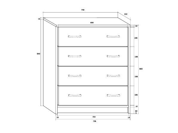 Komoda K1-4S 1 Komoda K1-4S 1