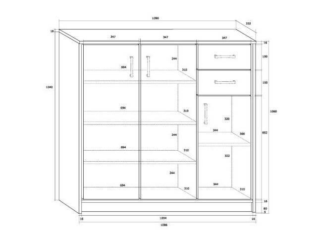 Komoda K2-3D-2S 1 Komoda K2-3D-2S 1