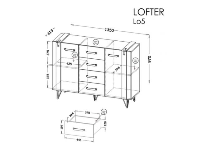 Komoda LOFTER LO5 1