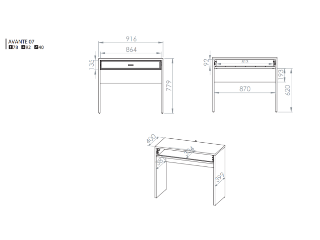 Kosmetinis staliukas AVANTE 07 11