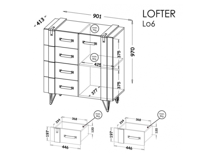 Komoda LOFTER LO6 1