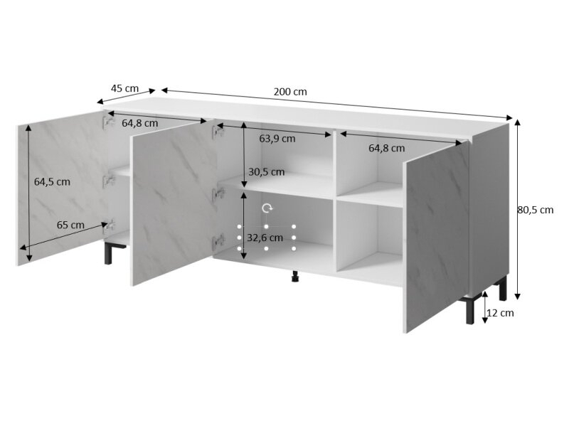 Komoda MARMO 200 3D 4 Komoda MARMO 200 3D 4