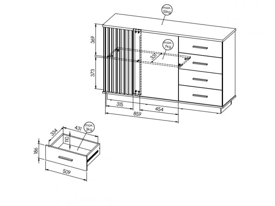 Komoda LAMELO LA6 1 Komoda LAMELO LA6 1