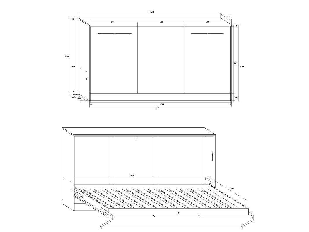 Lova spintoje ROGER 2