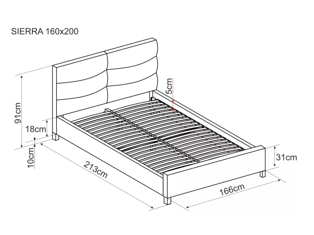 Lova su čiužiniu PM SIERRA 160x200 1 Lova su čiužiniu PM SIERRA 160x200 1