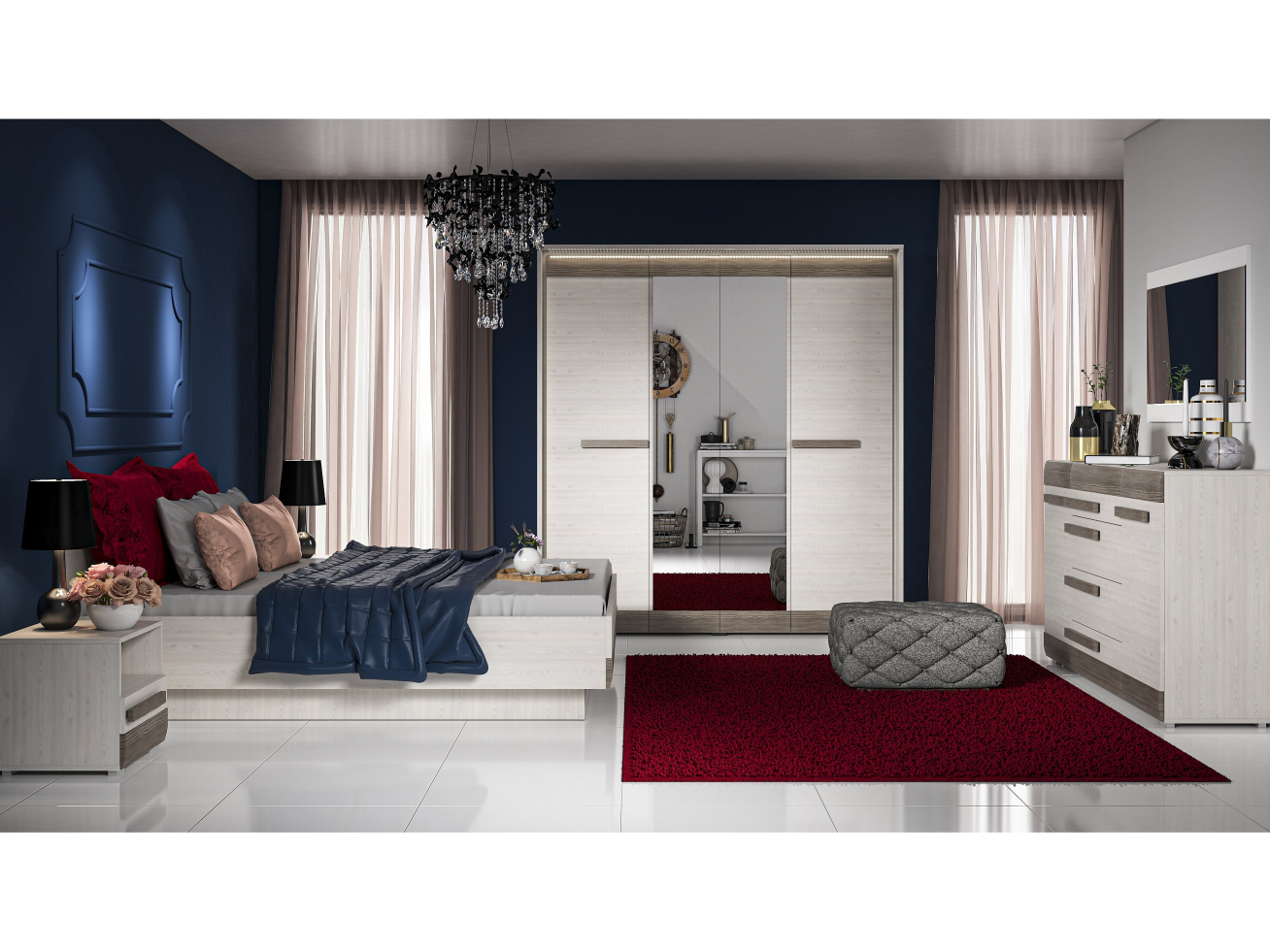 Jaunuolio lova su stalčiais BLANCO 1601 14