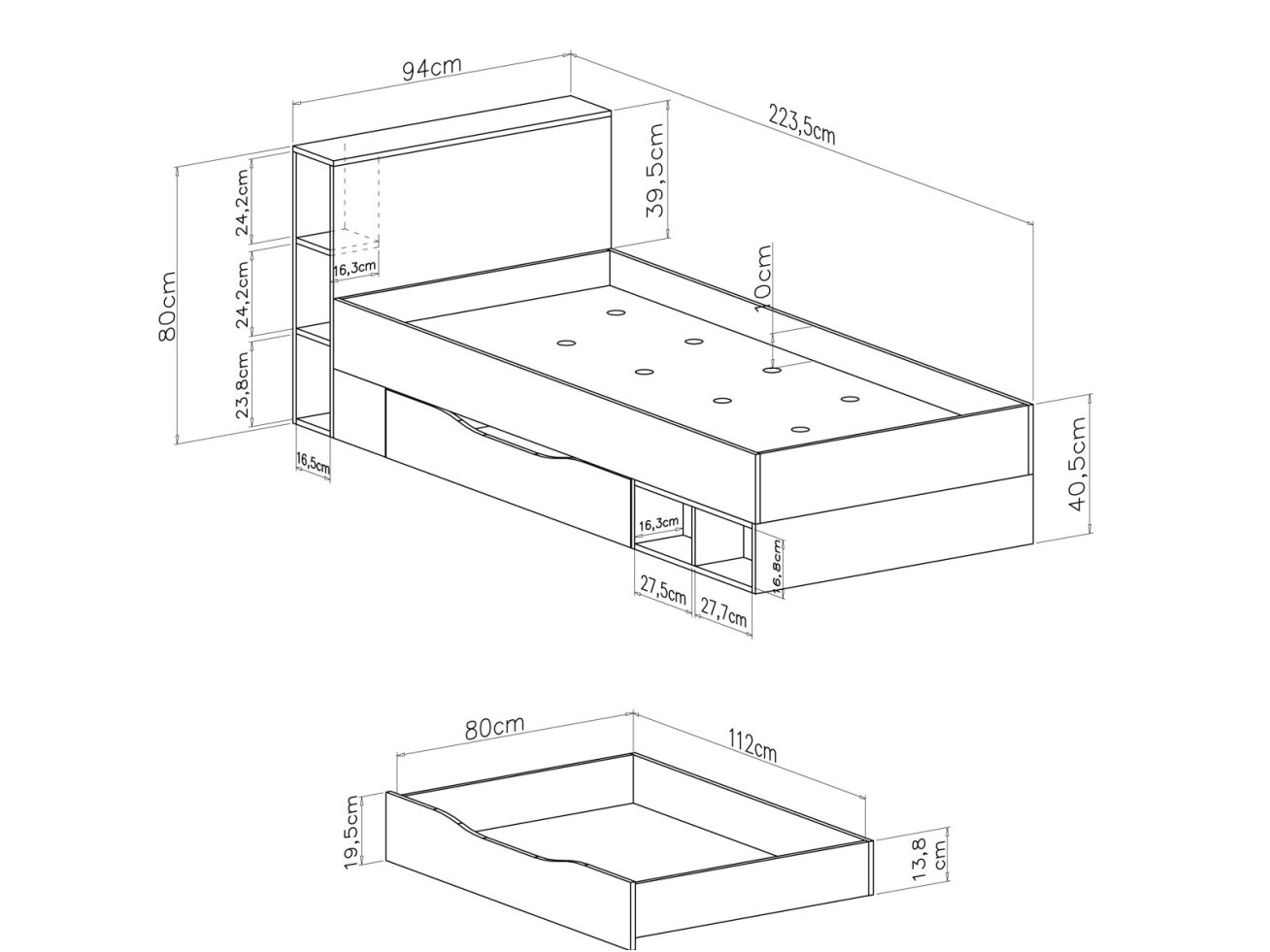 Jaunuolio lova su stalčiumi MO18 2 Jaunuolio lova su stalčiumi MO18 2