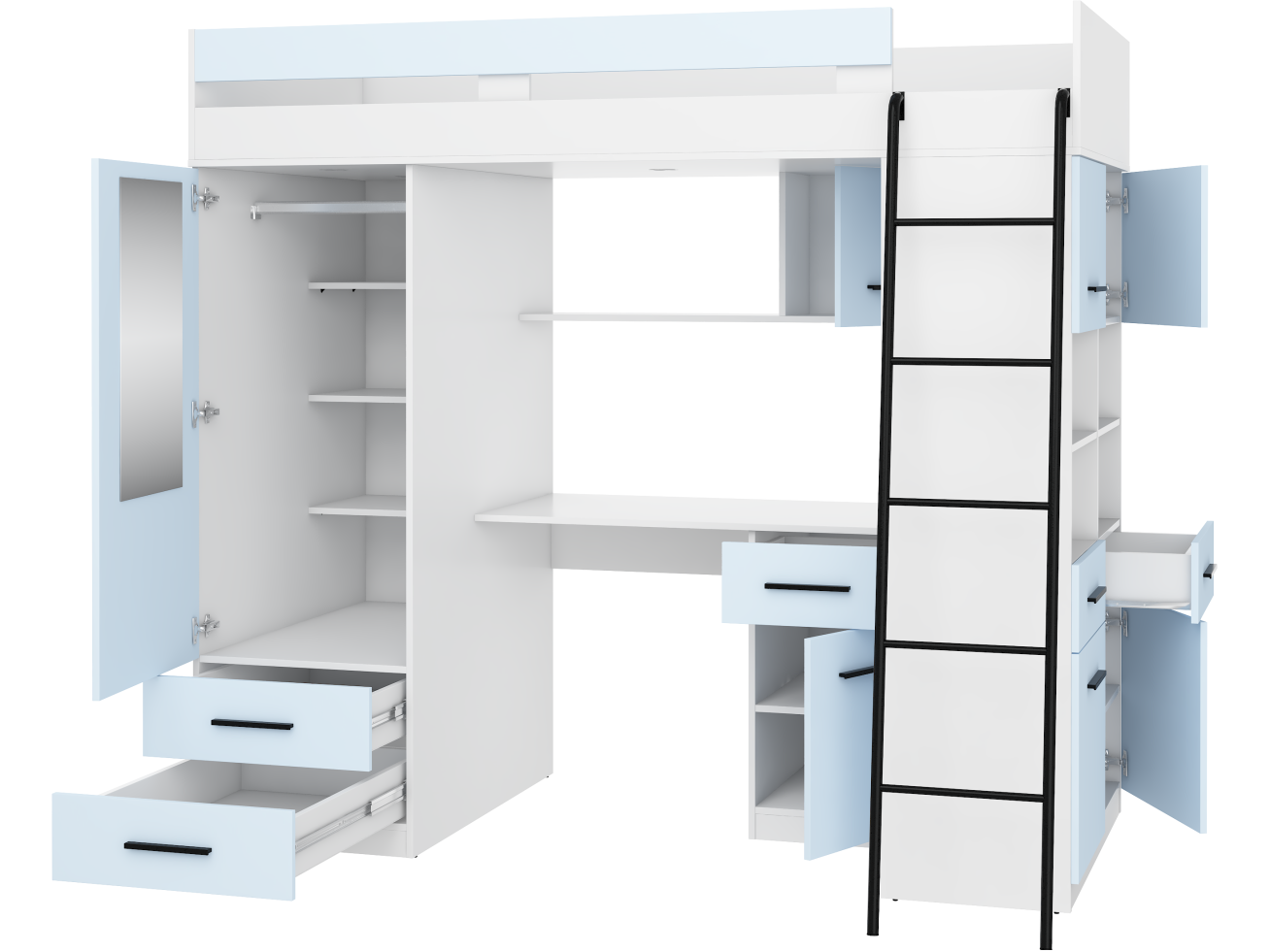 Lova su spinta ir rašomuoju stalu LEVEl 1