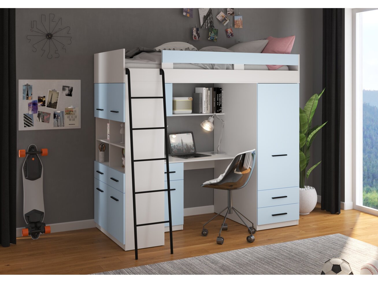 Lova su spinta ir rašomuoju stalu LEVEl 4