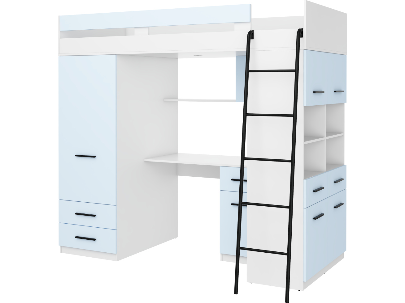 Lova su spinta ir rašomuoju stalu LEVEl