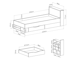 Jaunuolio lova su stalčiumi PL14