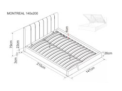 Lova su čiužiniu PM MONTREAL 140x200