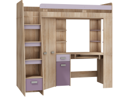 Lova su spinta ir rašomuoju stalu ANTRESOLA