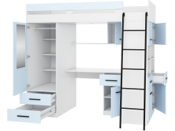 Lova su spinta ir rašomuoju stalu LEVEl