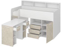 Lova su stalčiais ir rašomuoju stalu NEO