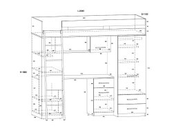Lova su spinta ir rašomuoju stalu SMYK