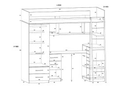 Lova su spinta ir rašomuoju stalu SMYK