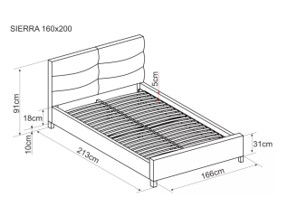 Lova su čiužiniu PMK SIERRA 160x200