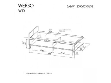 Jaunuolio lova su stalčiumi WERSO W10