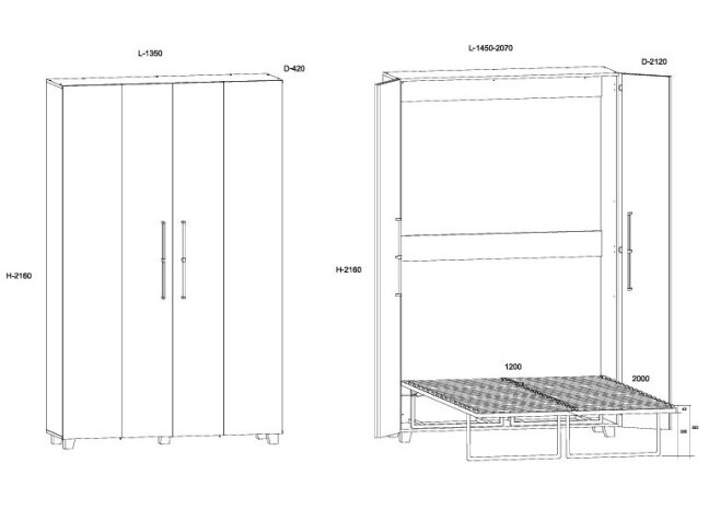 Lova spintoje TEDDY 120 4 Lova spintoje TEDDY 120 4