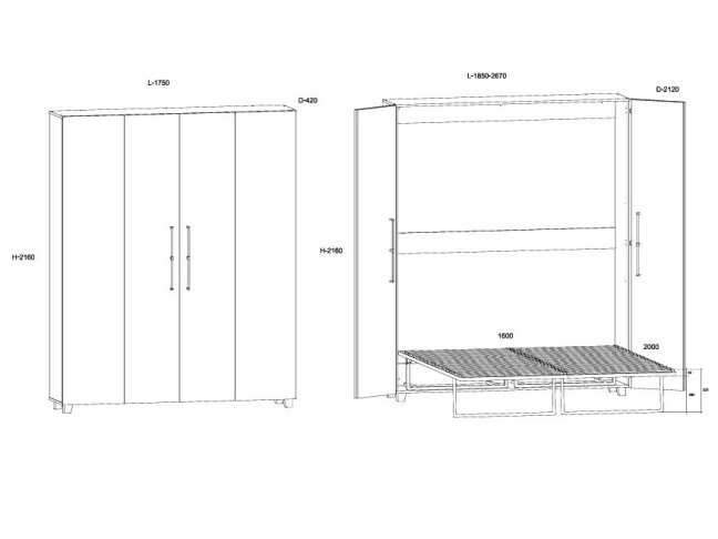 Lova spintoje TEDDY 160 4 Lova spintoje TEDDY 160 4