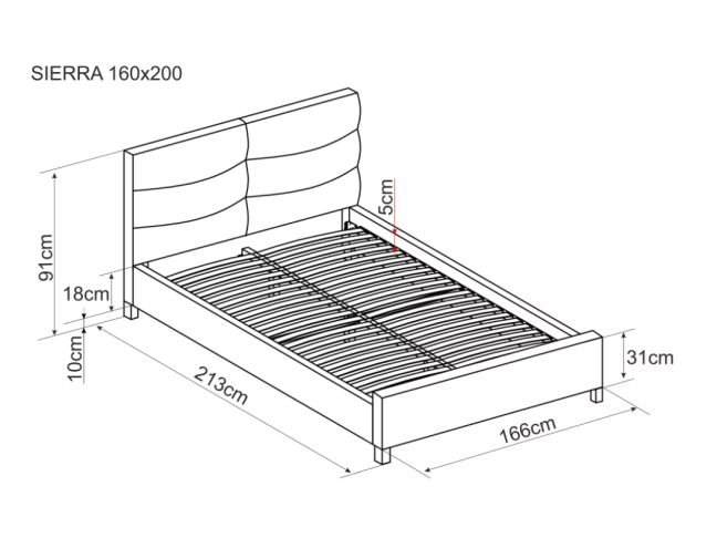Lova su čiužiniu PMK SAVANA 160x200 5