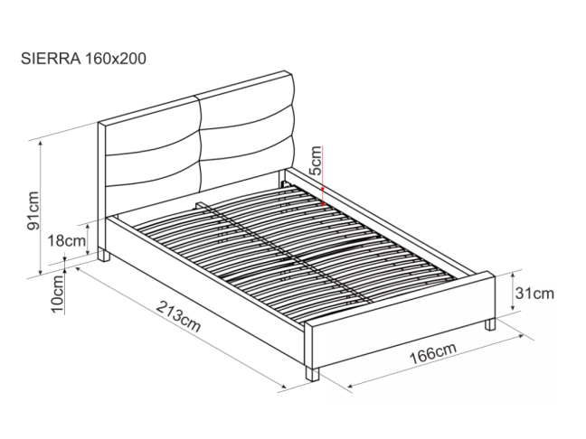 Lova su čiužiniu PMK SIERRA 160x200 2 Lova su čiužiniu PMK SIERRA 160x200 2