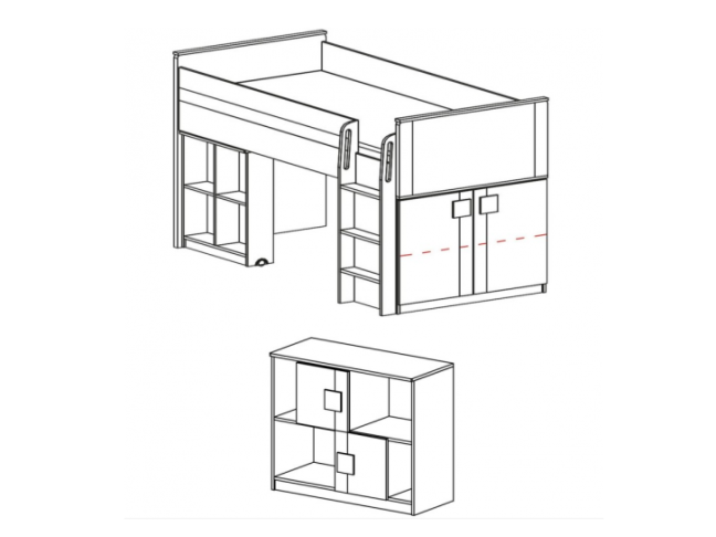 Lova su stalu ir komoda G19 1