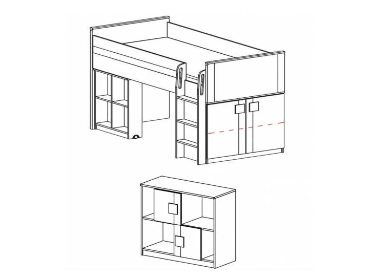 Lova su stalu ir komoda G19 1
