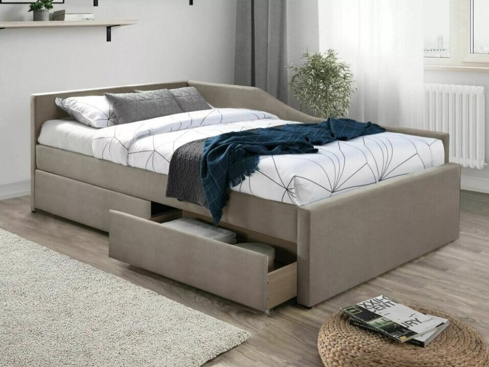 Lova su stalčiais ELIOT 120 VELVET