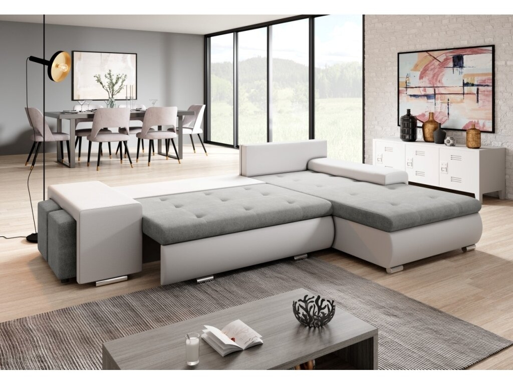 Minkštas kampas SORENTO MINI su Pufa 1 Minkštas kampas SORENTO MINI su Pufa 1