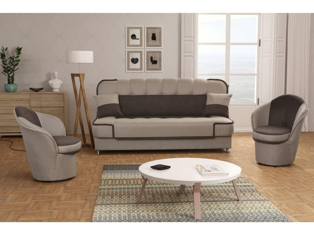 Minkštų baldu komplektas Patryk 3R+F+F Minkštų baldu komplektas Patryk 3R+F+F