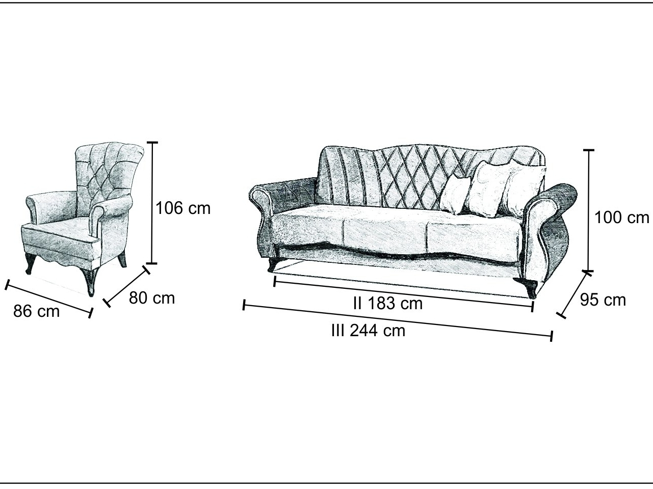 Minkštų baldų komplektas Panama 3-2-1 6 Minkštų baldų komplektas Panama 3-2-1 6