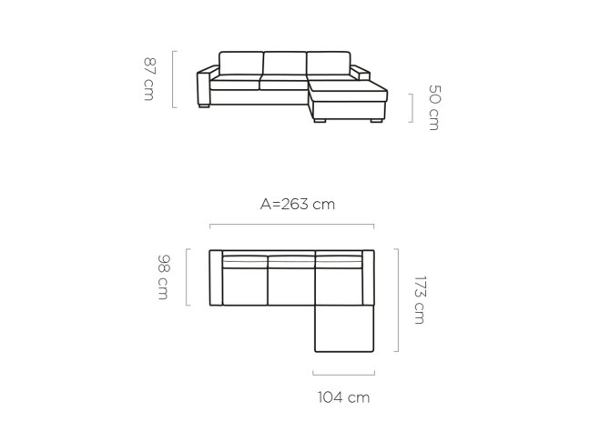Minkštas kampas VANILLA L 120 6