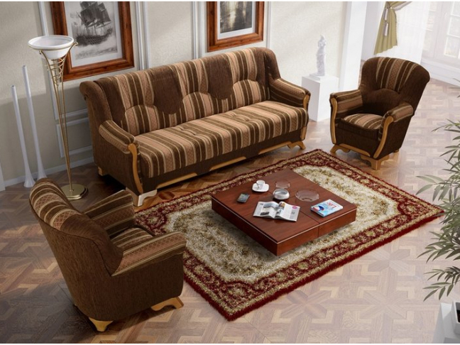 Minkštų baldų komplektas Erik 3+1+1 Minkštų baldų komplektas Erik 3+1+1